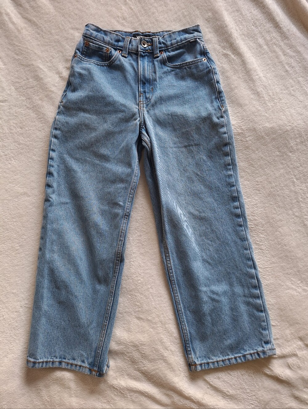 Vans Kids Check-5 Baggy Denim Pants Light Wash Size 24 / 8 Skate